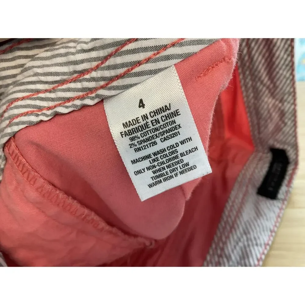 Aéropostale‎ Shorts Womens 4 Pink Chino Short Cuffed Twill Casual Pockets